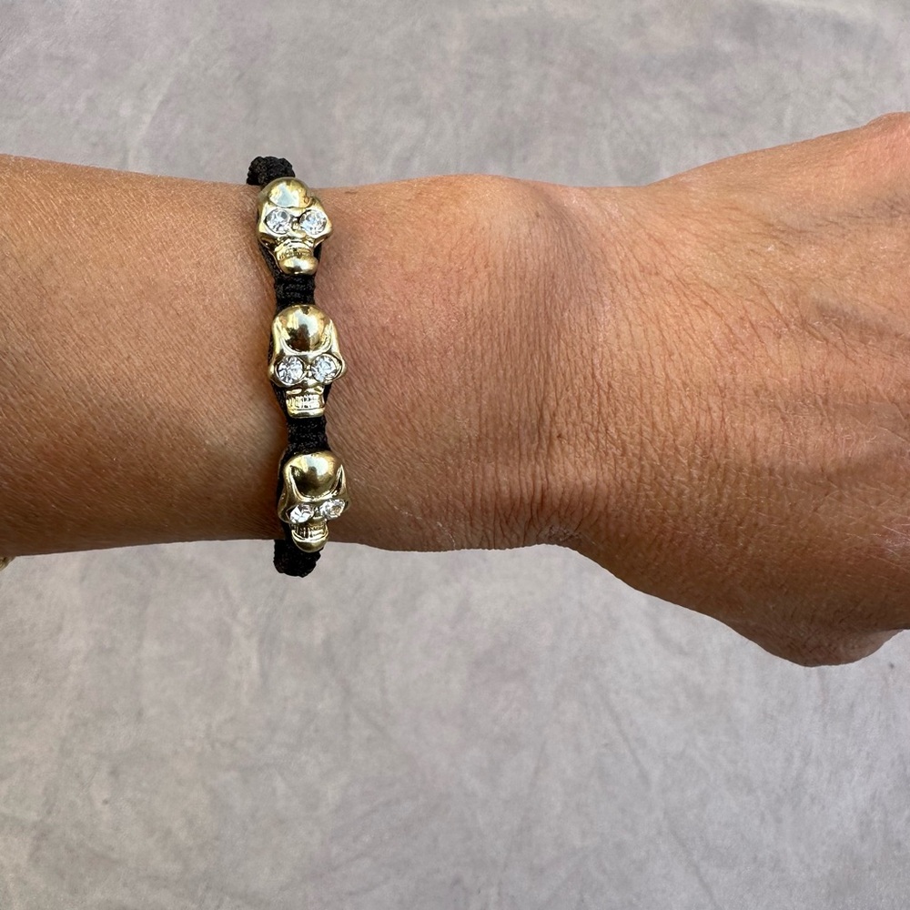 Gold and Black Skull Bracelet